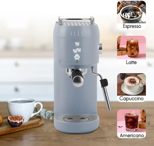 Espressomaschine 1400W Druckreiniger 20bar für Cappuccino Hellblaue