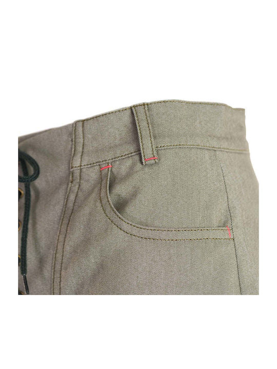 Langärmeliges Damen-Denim-Halbknopfhemd Grün