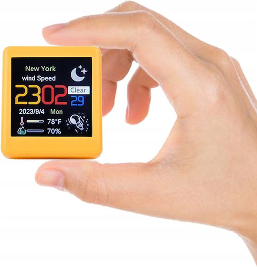 Tabletop Digital Clock with Alarm Yellow