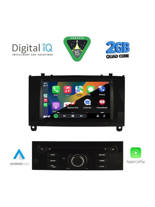 Digital IQ Car Audio System for Peugeot 407 2004-2011 with Clima (Bluetooth/USB/WiFi/GPS/Apple CarPlay/Android Auto) with 7" Touch Screen