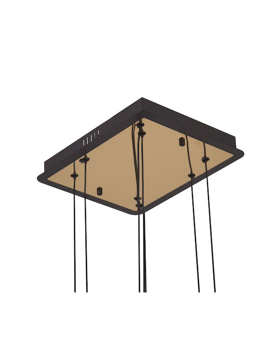 Alista Home Lumini Suspendate Negru LED Cu Lumină Alb Rece Cu Cristale Înălțime Reglabilă