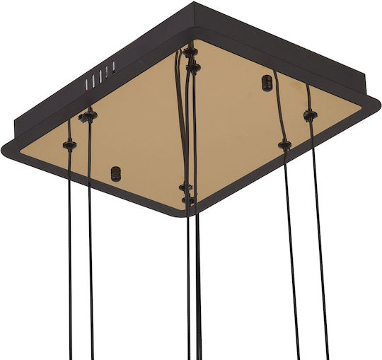 Alista Home Lumini Suspendate Negru LED Cu Lumină Alb Rece Cu Cristale Înălțime Reglabilă