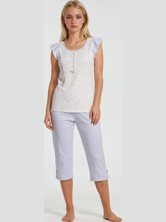 Pink Label Summer Women's Pyjama Set Light Blue