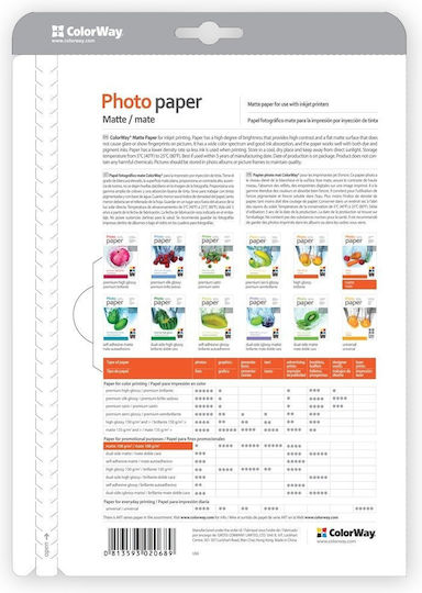 ColorWay Photo Paper Matte A4 (21x30) for Inkjet Printers 25 Sheets