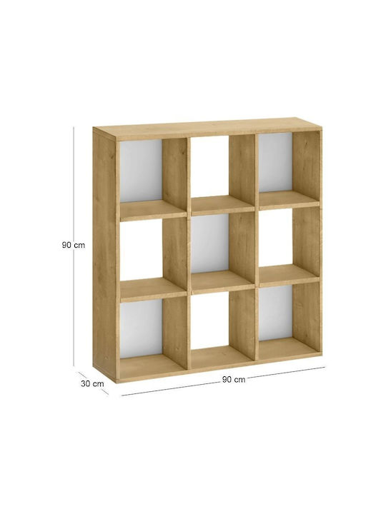 Bookcase Cube Sapphire Oak 90x30x90cm