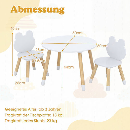 Kids Table for Painting Made of Wood White Costway