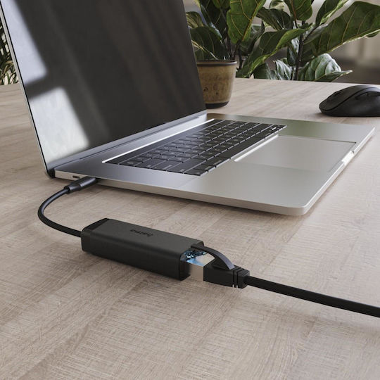 Hama Захранващ Адаптер USB-C 2.5 Гигабитов Ethernet Черен