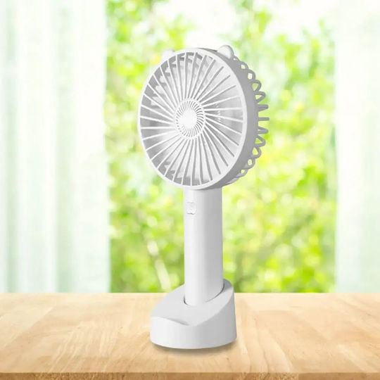 Ventilator De Birou Portabil Zola 3 Setări De Viteză Reîncărcabil Suport Telefon Plastic Alb