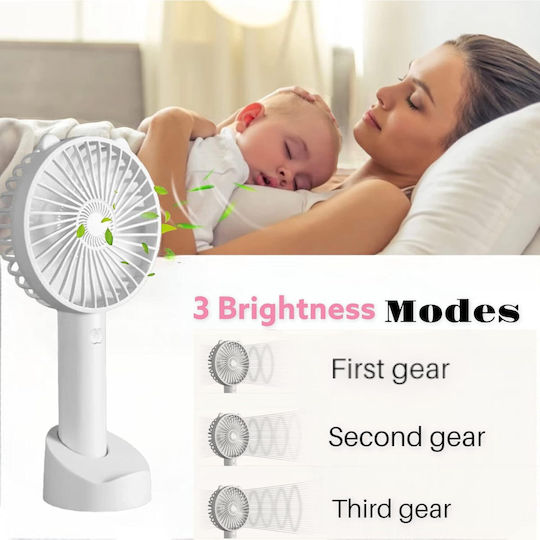 Ventilator De Birou Portabil Zola 3 Setări De Viteză Reîncărcabil Suport Telefon Plastic Alb