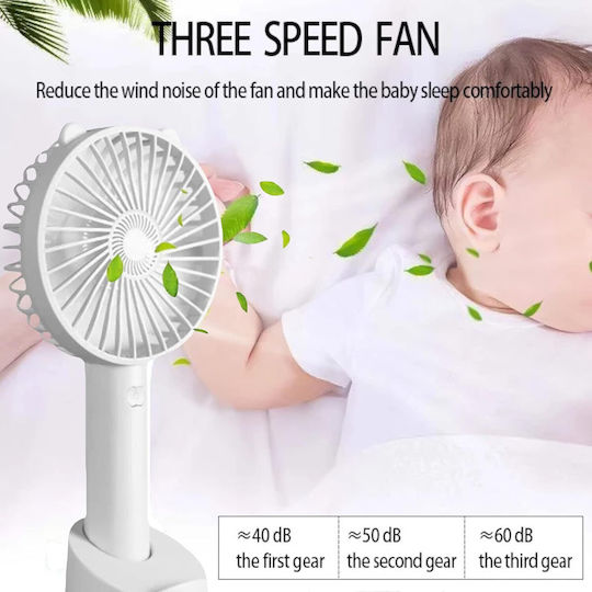 Ventilator De Birou Portabil Zola 3 Setări De Viteză Reîncărcabil Suport Telefon Plastic Alb