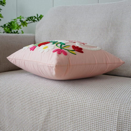 FRIPIA Decorative Pink Pillow Case 45x45cm