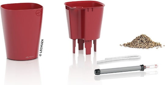 Lechuza Mini Deltini Αυτοποτιζόμενη Γλάστρα Scarlet Red 10x10x13εκ.
