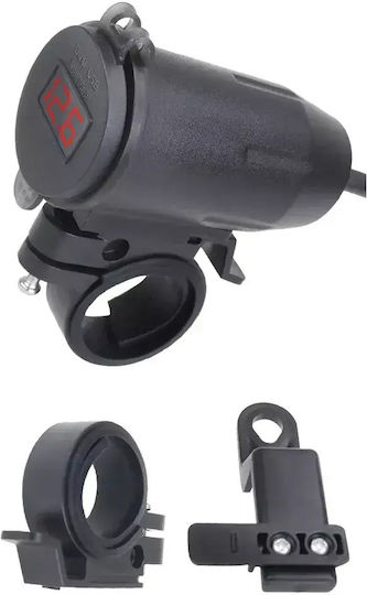 Wasserbeständiger Motorrad-Handy-Ladegerät mit Schnellladen mit USB-Anschlüsse 2x mit Voltometer