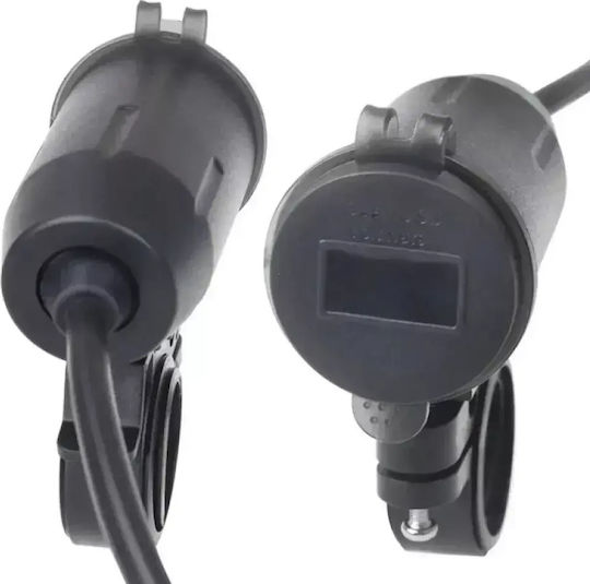 Wasserbeständiger Motorrad-Handy-Ladegerät mit Schnellladen mit USB-Anschlüsse 2x mit Voltometer