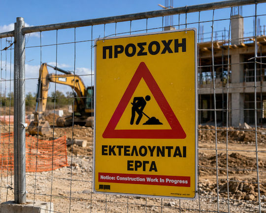 Προσοχη Εκτελουνται Εργα Πινακιδα Αλουμινιου 60χ90 Infosign 11515