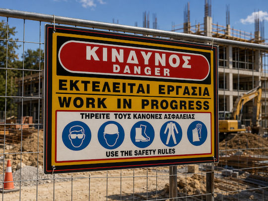 Κινδυνος Εκτελαιτε Εργασια Danger Work In Progress Πινακιδα Αλουμινιου 60χ90 Infosign 11506