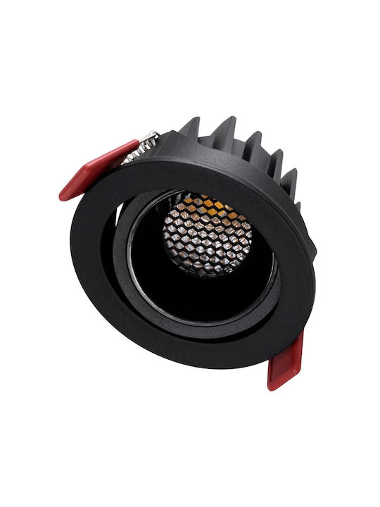kelvo Metallic Recessed Spot with Built-in LED and Natural White Light White 8.5x8.5cm