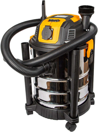 Blow Nass-Trocken Staubsauger 2000W mit Edelstahlbehälter 25lt Grau