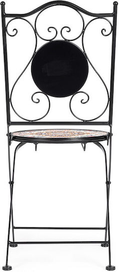 Gartenstühle Metallisch Santorini Schwarze 2Stücke 38x46x92cm