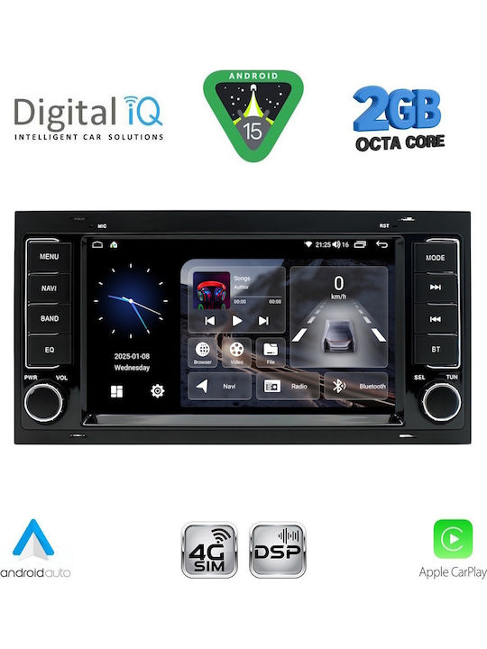 Digital IQ Car Audio System for Volkswagen Touareg 2003-2011 Bluetooth USB AUX WiFi GPS Apple CarPlay Android Auto with 7" Touch Screen