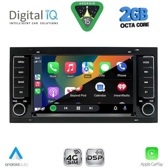 Digital IQ Ηχοσύστημα Αυτοκινήτου για Volkswagen Touareg 2003-2011 (Bluetooth/USB/AUX/WiFi/GPS/Apple-Carplay/Android-Auto) με Οθόνη Αφής 7"