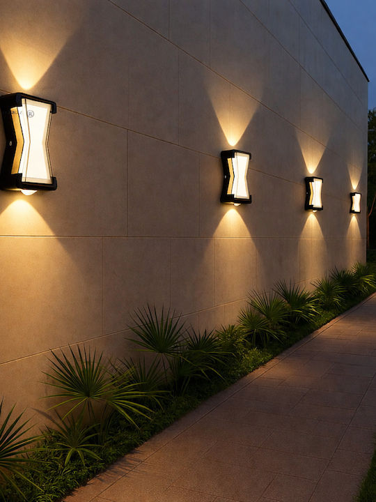Led Wall Light Ax216 Outdoor Indoor 2 Sources X 10w Metallic Black 3000k