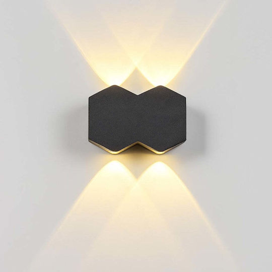 Led Wandmontierte Außenbeleuchtung Ax231 Für Innen Und Außen 4 Quellen 10w Schwarz 3000k