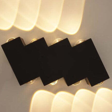 Led Wall Light Ax232 Outdoor 8 Sources 8w Black 3000k