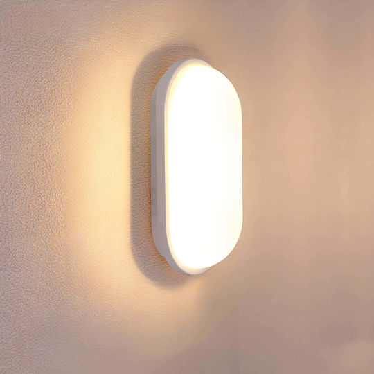 Ax320/218wh Външно Вградено LED Стенно Осветително Тяло Топла Светлина 3000K IP65 Бял Метал