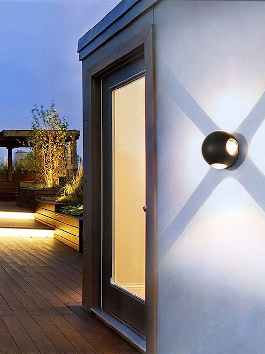 Led Wandmontierte Außenbeleuchtung Ax240 Outdoor 4 Quellen 4w Schwarz 3000k