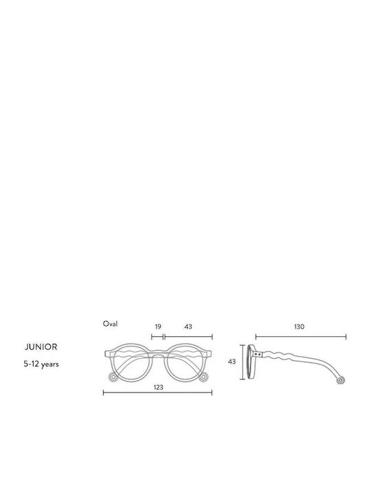 Olivio & Co Classic Oval Kids Sunglasses with Polarized Green Lenses for 5-12 Years