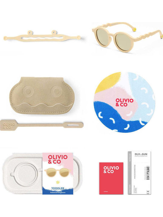 Olivio & Co Classic Oval Kids Sunglasses Beige