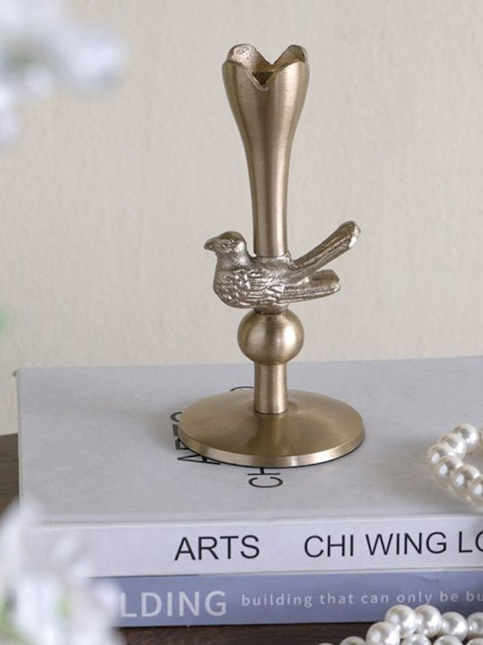 Artekko Metal Candle Holder in Gold Color 8.3x15.3x8.3cm
