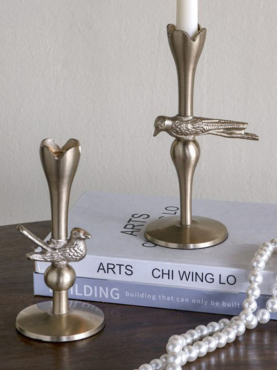 Artekko Metal Candle Holder in Gold Color 8.3x15.3x8.3cm