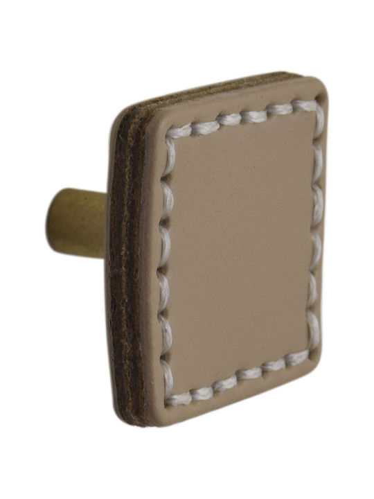 Πόμολο Επίπλου από Δέρμα Beige