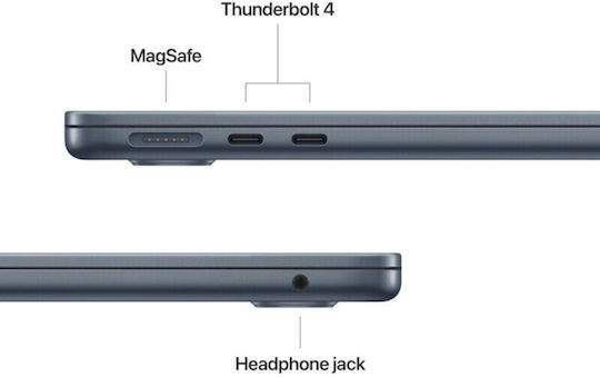 Apple MacBook Air 15.3" IPS Retina Display (M5-10-ядрен/24GB/1TB SSD/10-Core GPU) с Зарядно 40W Midnight (Английски (САЩ) Клавиатура)