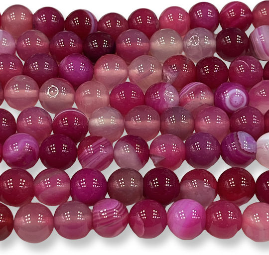 Mărgea Agat Albastru-Roz Fucsia Pietre 10mm