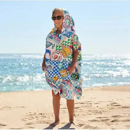 Dock & Bay Kid's Quickdry Beach & Swimming Pool Poncho Into Wild Microfiber 6-10 Years