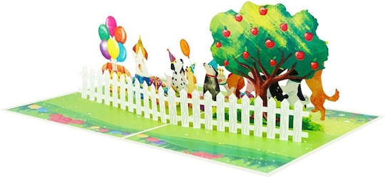 Kiriori Pop 3d Картичка Рожден Ден Парти Кучета