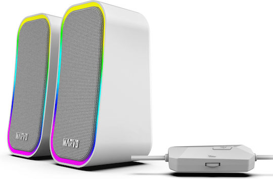 Marvo SG-285 Havoc20 Компютърни тонколони 2.0 с RGB осветление и мощност 6W в Сив цвят