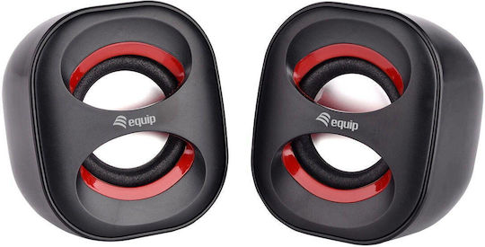 Equip Mini USB Speaker Ηχεία Υπολογιστή 2.0 με Ισχύ 3W Κόκκινα