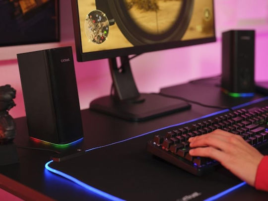 Trust GXT 612 Cetic Ηχεία Υπολογιστή 2.0 με RGB Φωτισμό και Bluetooth Ισχύος 10W σε Μαύρο Χρώμα