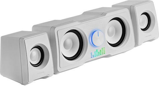 Mars Gaming MS22 Ηχεία Υπολογιστή 2.2 με RGB Φωτισμό και Ισχύ 35W Λευκά