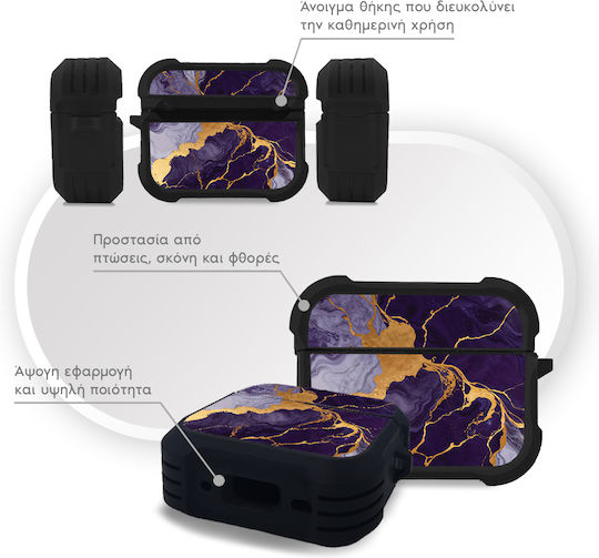 Sonique Seria Marble Husă Din Silicon Violet Pentru Apple AirPods Pro 3