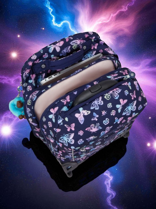 Раница с количка Kipling за лаптоп 15" Sari Butterfly Fun
