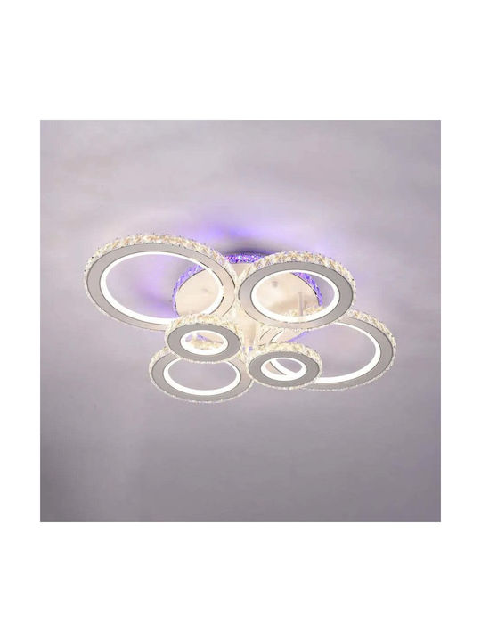 Candelabru Led Telecomandă Cristal Meili Zafina Rgb 238w 6 Inele Lumină Rece Caldă Neutră Reglabilă Alb Candelabru Led Telecomandă Cristal Meili Zafina Rgb 238w 6 Inele Lumină Rece Caldă Neutră Reglabilă Alb