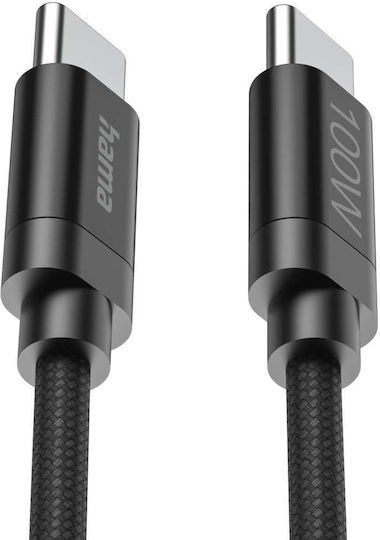 Hama USB Typ-C Kabel Länge 3 M 100W Schwarz 201749
