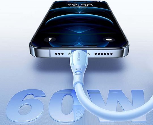 Joyroom S-A59 Vibrantes USB Typ-C Kabel USB-C männlich - USB-C 60W Blauer 1,2m S-A59