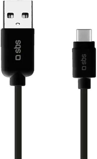 SBS USB 2.0 Cable USB-C male - USB-A Black 1m