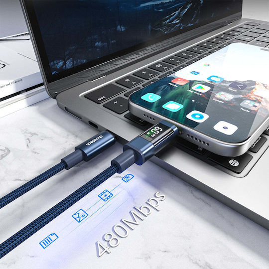 Choetech USB 2.0 Cable USB-C male - USB-C 60W PD Μπλε 1.2m